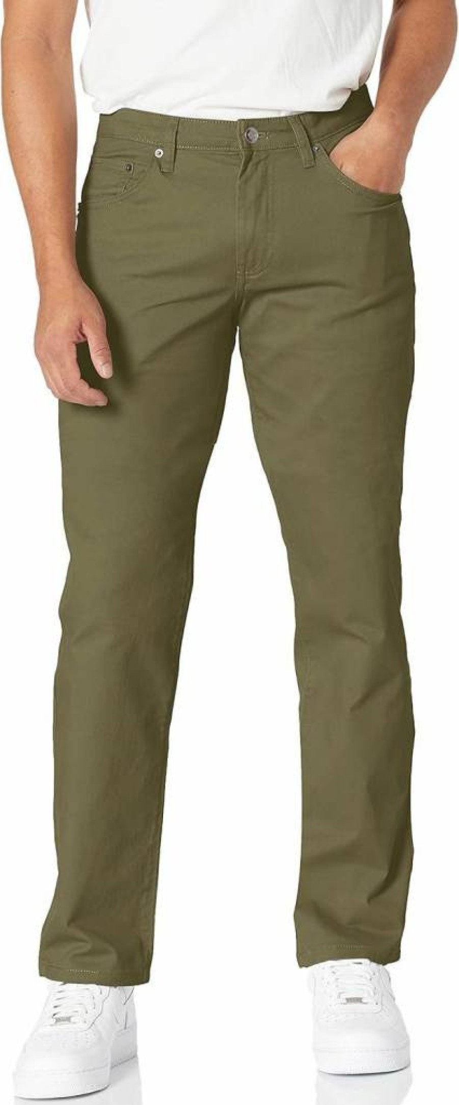 Amazon Essentials Men's Straight Fit Stretch Twill Pants - Comfortable 5-Pocket Casual Dress Pants for Men