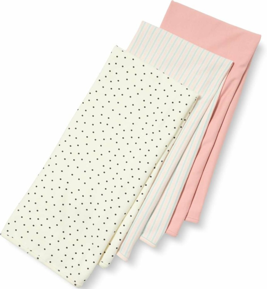 Amazon Essentials Baby Girls' Soft Swaddle Blankets, 3-Pack, Breathable & Cozy, Pink & White Striped, Newborn Receiving Blankets