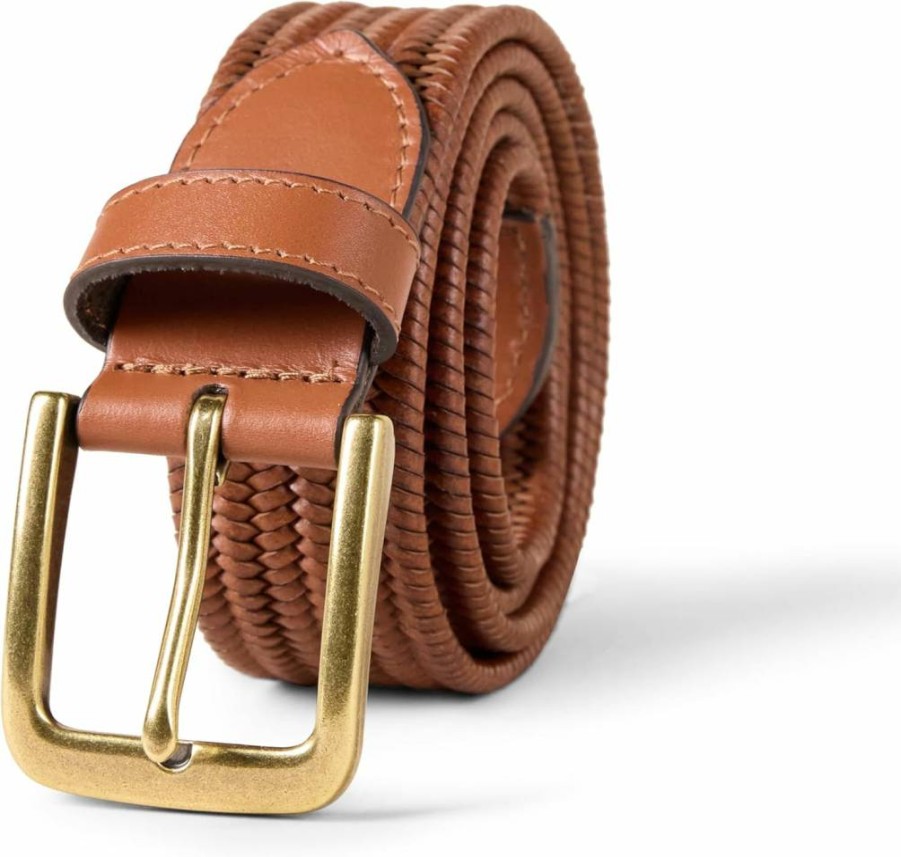 Amazon Essentials Men's Stretch Woven Belt - Adjustable Tubular Weave Design for Comfort & Style