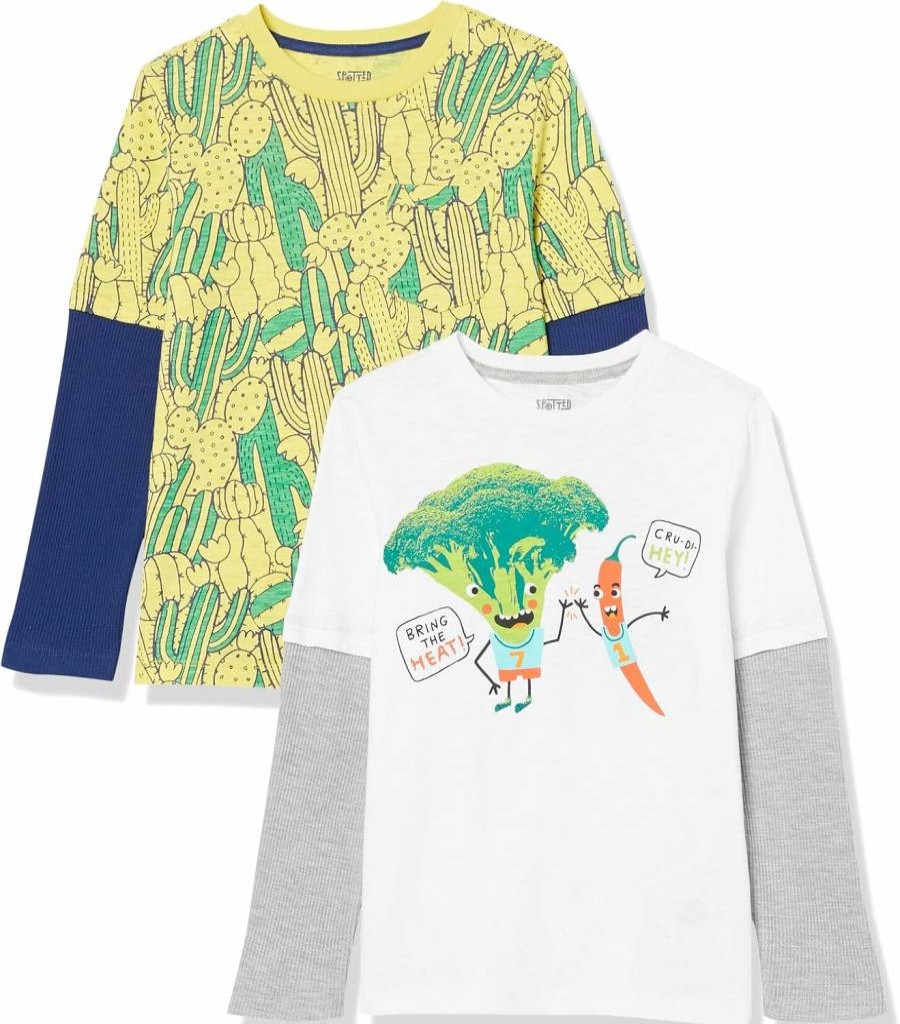 Amazon Essentials Boys' 2-Pack Long-Sleeve Layering T-Shirts for Toddlers & Kids