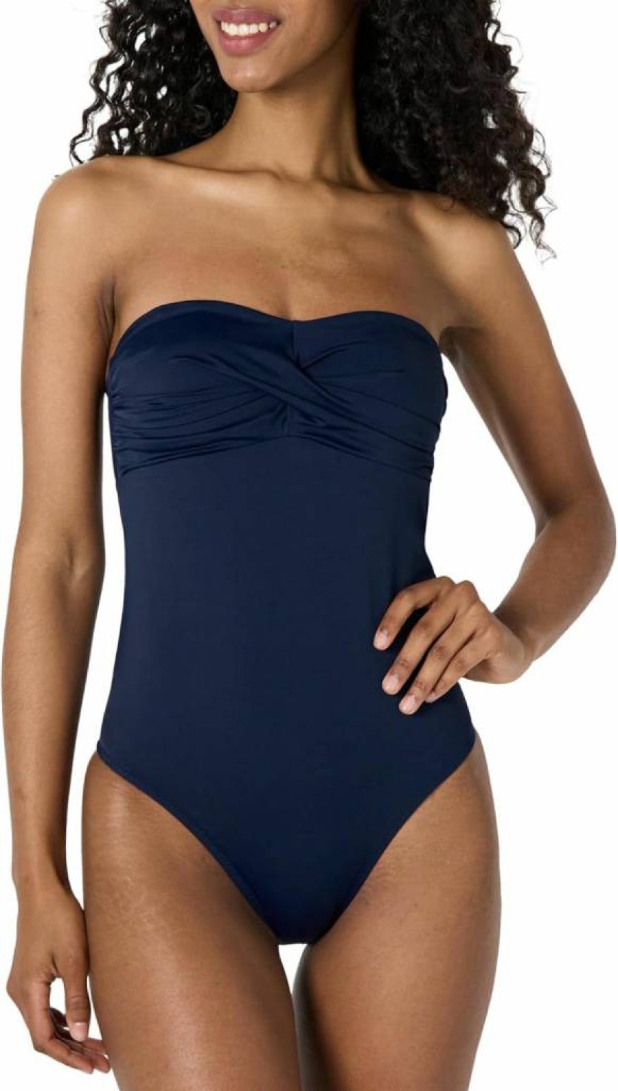 Amazon Essentials Women's One-Piece Bandeau Swimsuit - Comfortable & Stylish Swimwear for Women