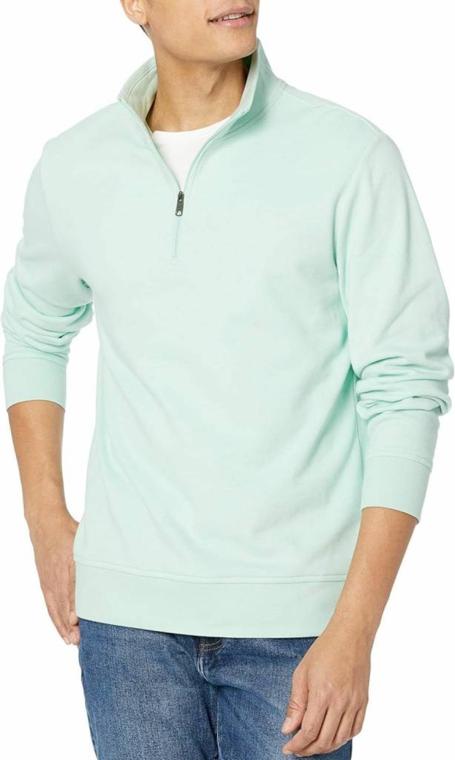Amazon Essentials Men's Lightweight French Terry Quarter-Zip Pullover Sweatshirt, Mock Neck Casual Top