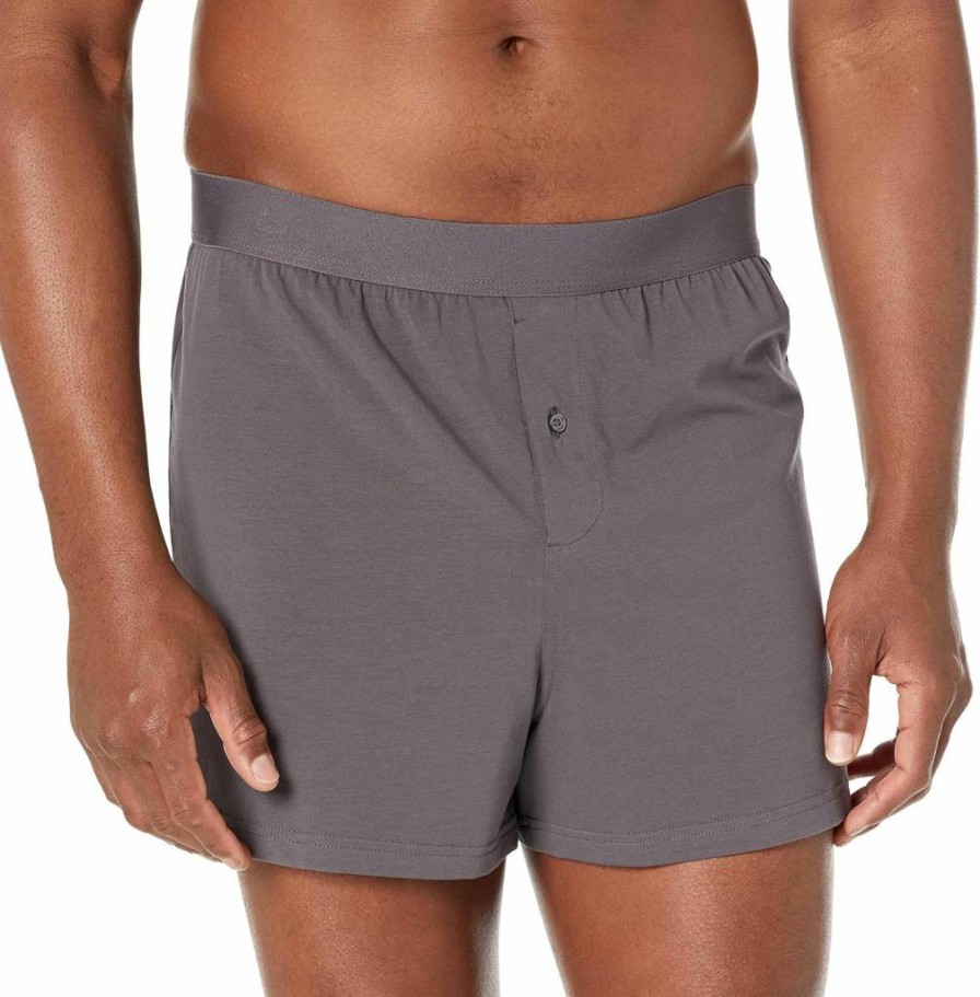 Amazon Essentials Men's Cotton Jersey Boxer Briefs 5-Pack - Soft Big & Tall Underwear for Comfort