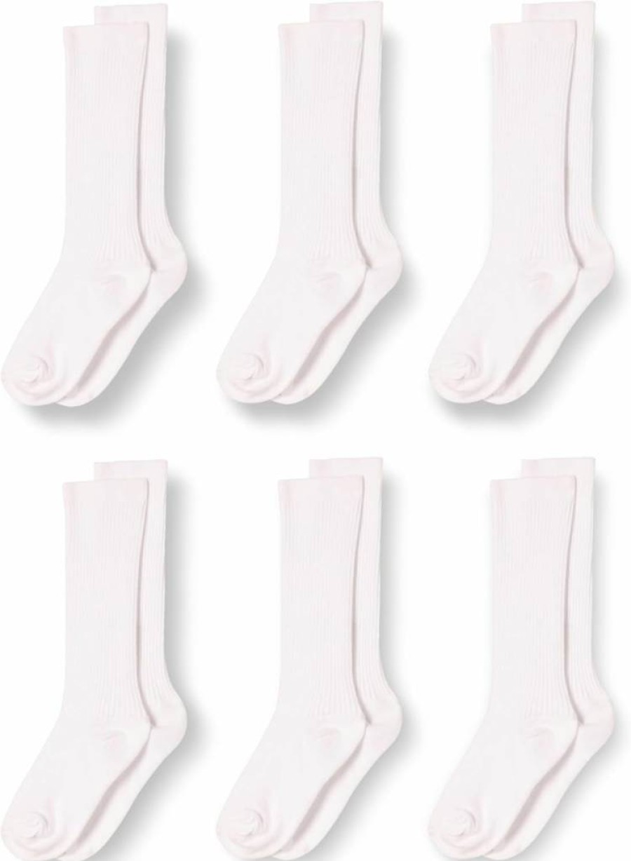 Amazon Essentials Kids' Cotton Knee High Socks 6-Pack - Unisex Ribbed Casual Socks for Boys & Girls