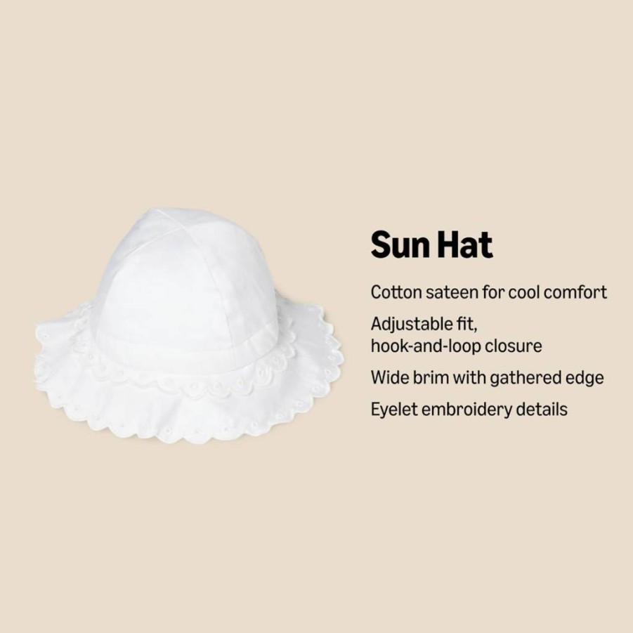 Amazon Essentials Baby & Toddler Girls' Soft Cotton Sun Hat - Adjustable, Breathable, UV Protection