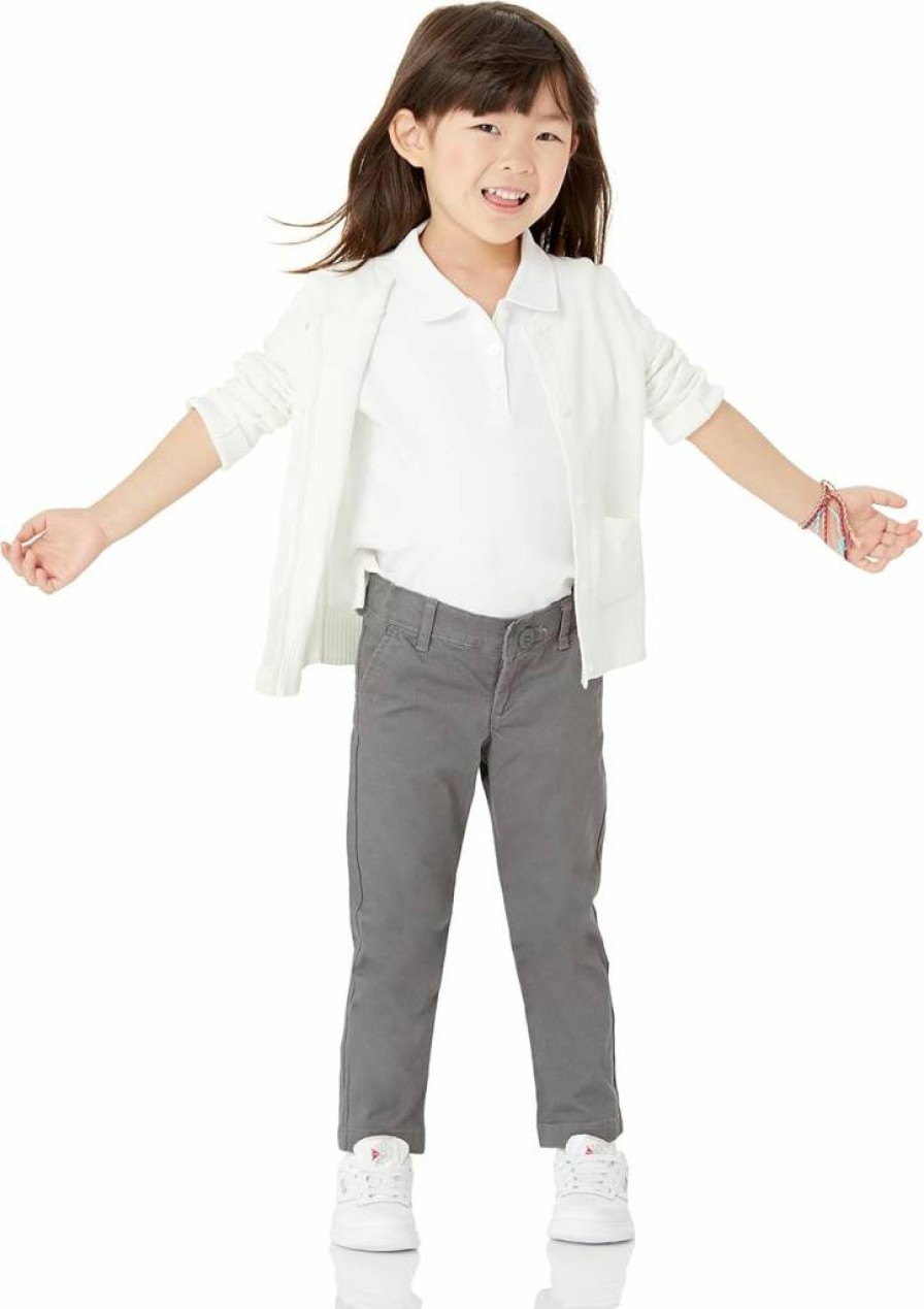 Amazon Essentials Girls & Toddlers' Short-Sleeve Interlock Polo Shirt Multipack - Comfortable Uniform Tees for School & Play