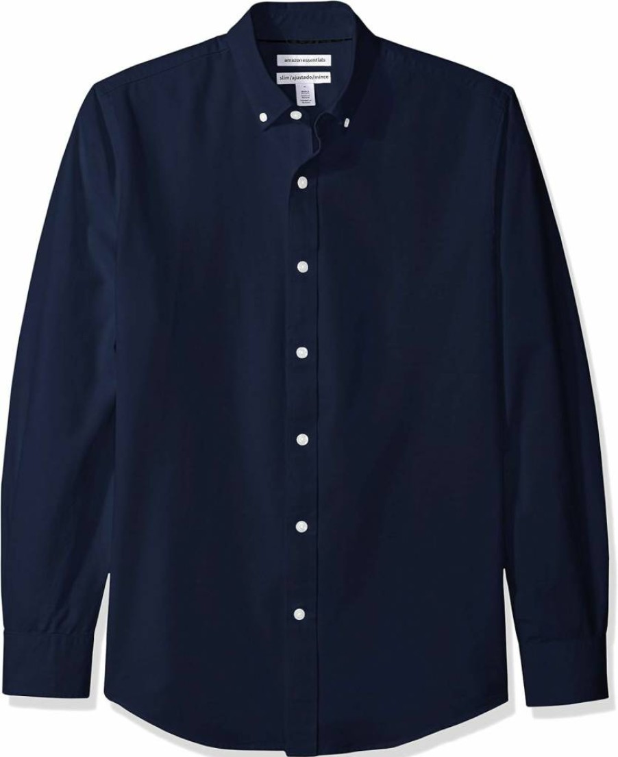 Amazon Essentials Men's Slim-Fit Oxford Shirt - Long Sleeve Formal Casual Button-Down Shirt for Men