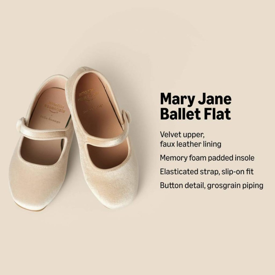 Amazon Essentials Toddler Girls' Mary Jane Ballet Flats - Comfortable & Stylish Sofia Grainge Inspired Shoes