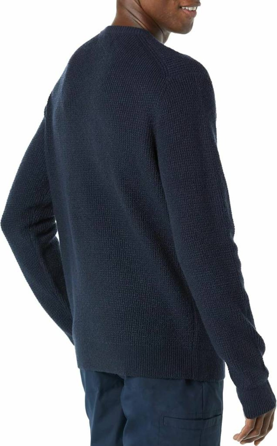 Amazon Essentials Men's Soft-Touch Waffle-Knit Crewneck Sweater - Long Sleeve Comfort Fit