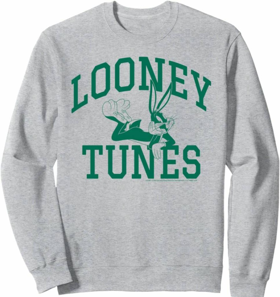 Amazon Essentials Men's Bugs Bunny Looney Tunes Graphic Collegiate Hooded Sweatshirt