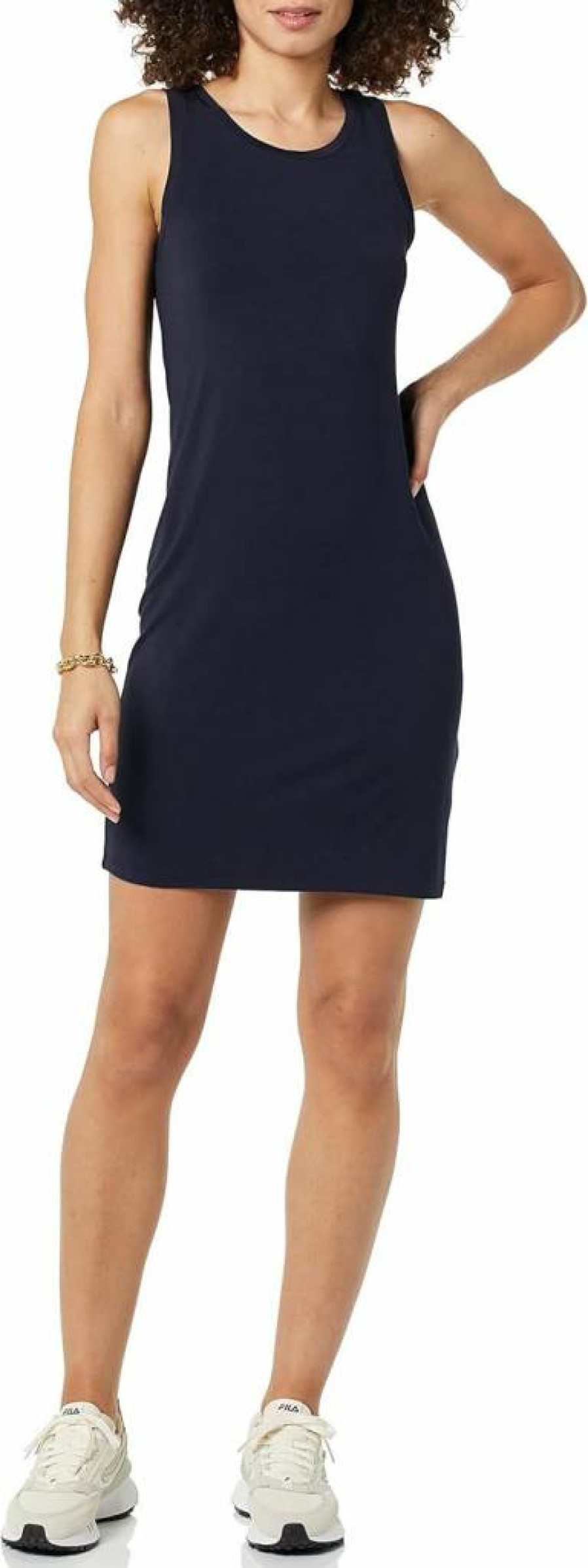 Amazon Essentials Women's Slim-Fit Jersey Tank Dress - Lightweight Mini Dress for Casual Wear