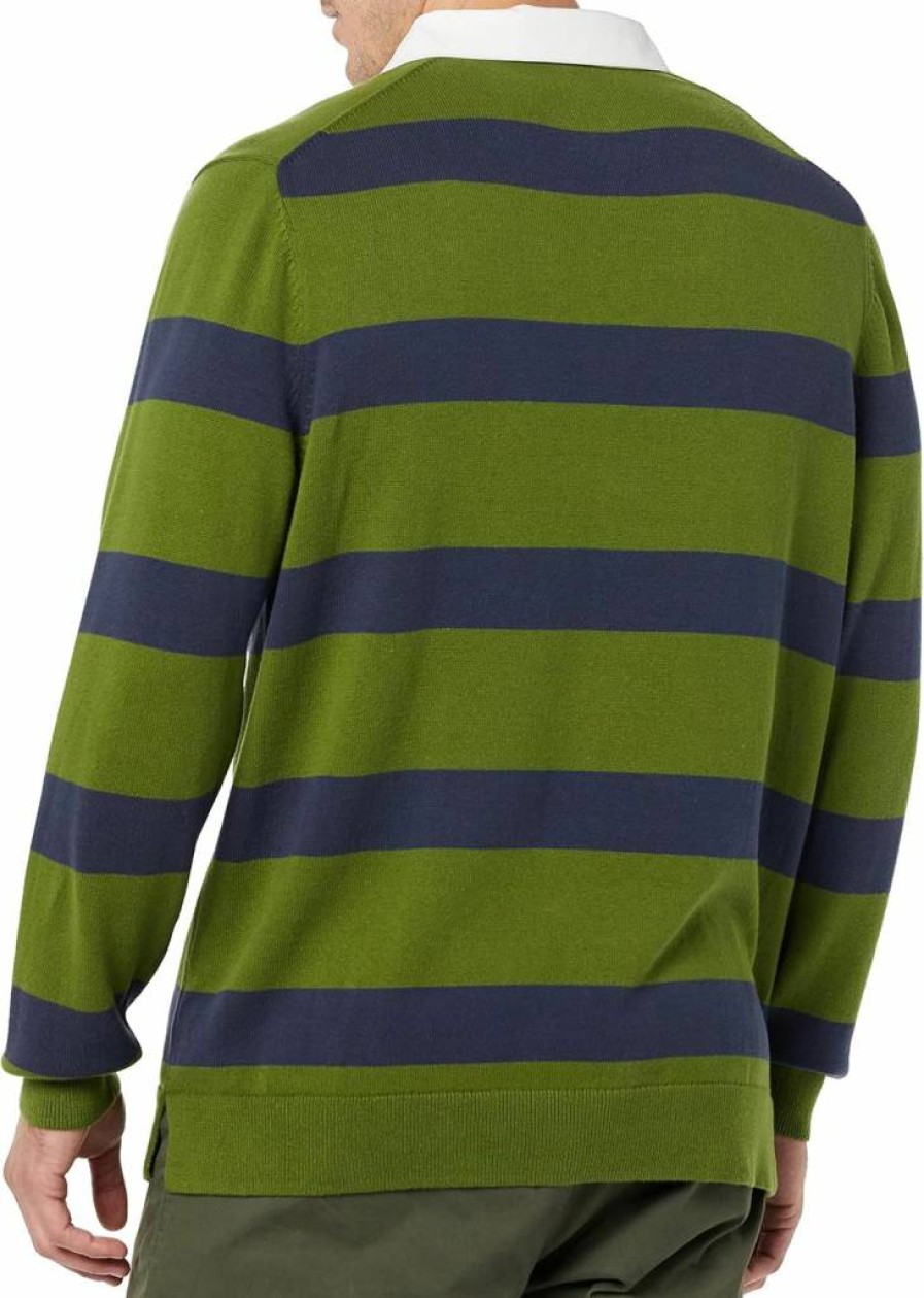 Amazon Essentials Men's Classic Fit Rugby Sweater - Soft Cotton Blend, Casual Pullover for Men