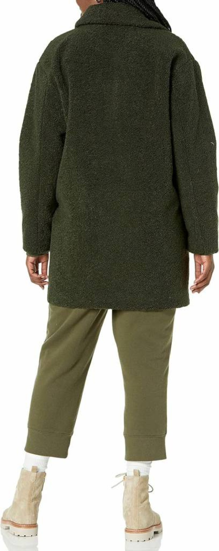Amazon Essentials Women's Oversized Teddy Bear Fleece Jacket with Lapel - Cozy Winter Outerwear